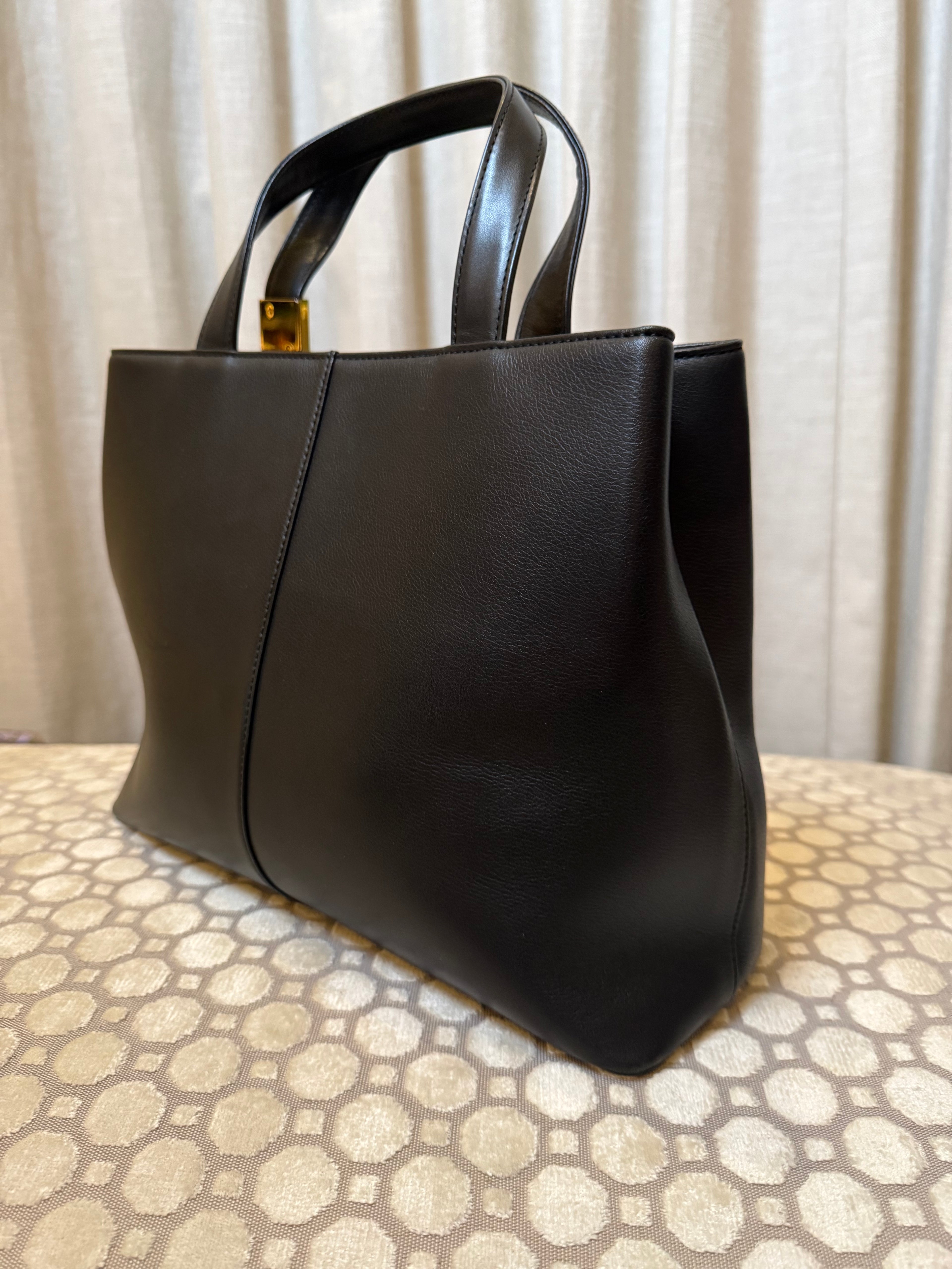 Black Burberry Leather Tote