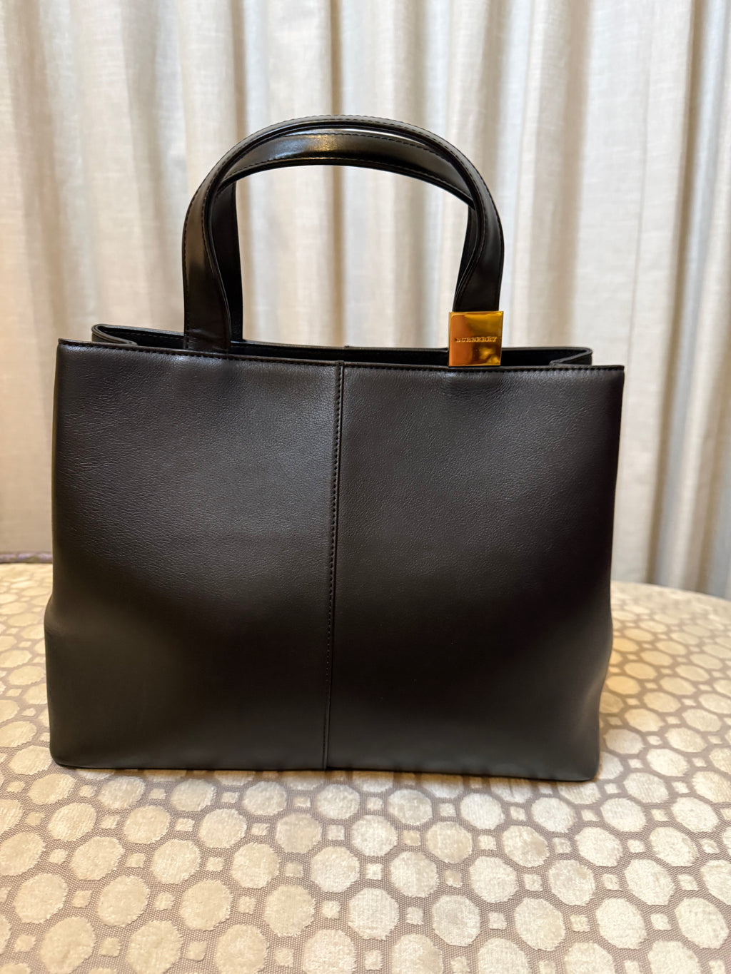 Black Burberry Leather Tote