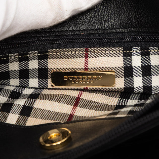 Black Burberry Leather Tote