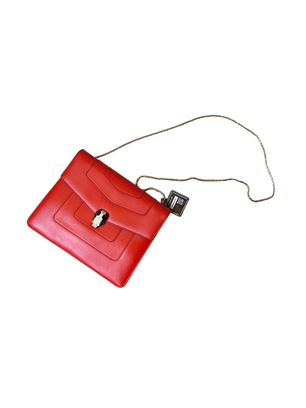 Bvlgari Serpenti Forever Shoulder Bag Crafted From Red Leather