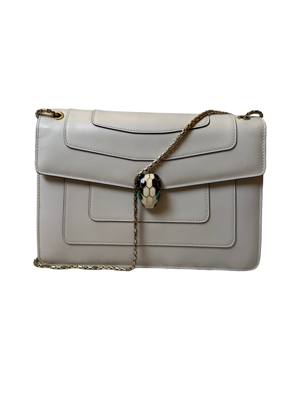 Bvlgari Serpenti Forever Shoulder Bag Crafted From Beige Calf Leather - Image 1