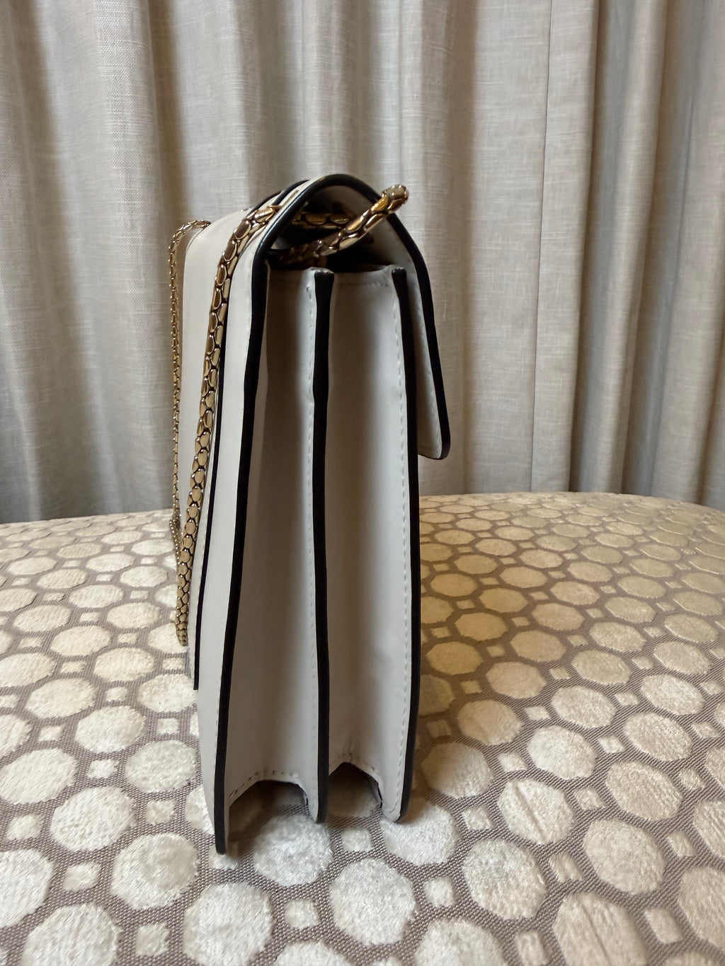 Bvlgari Serpenti Forever Shoulder Bag Crafted From Beige Calf Leather