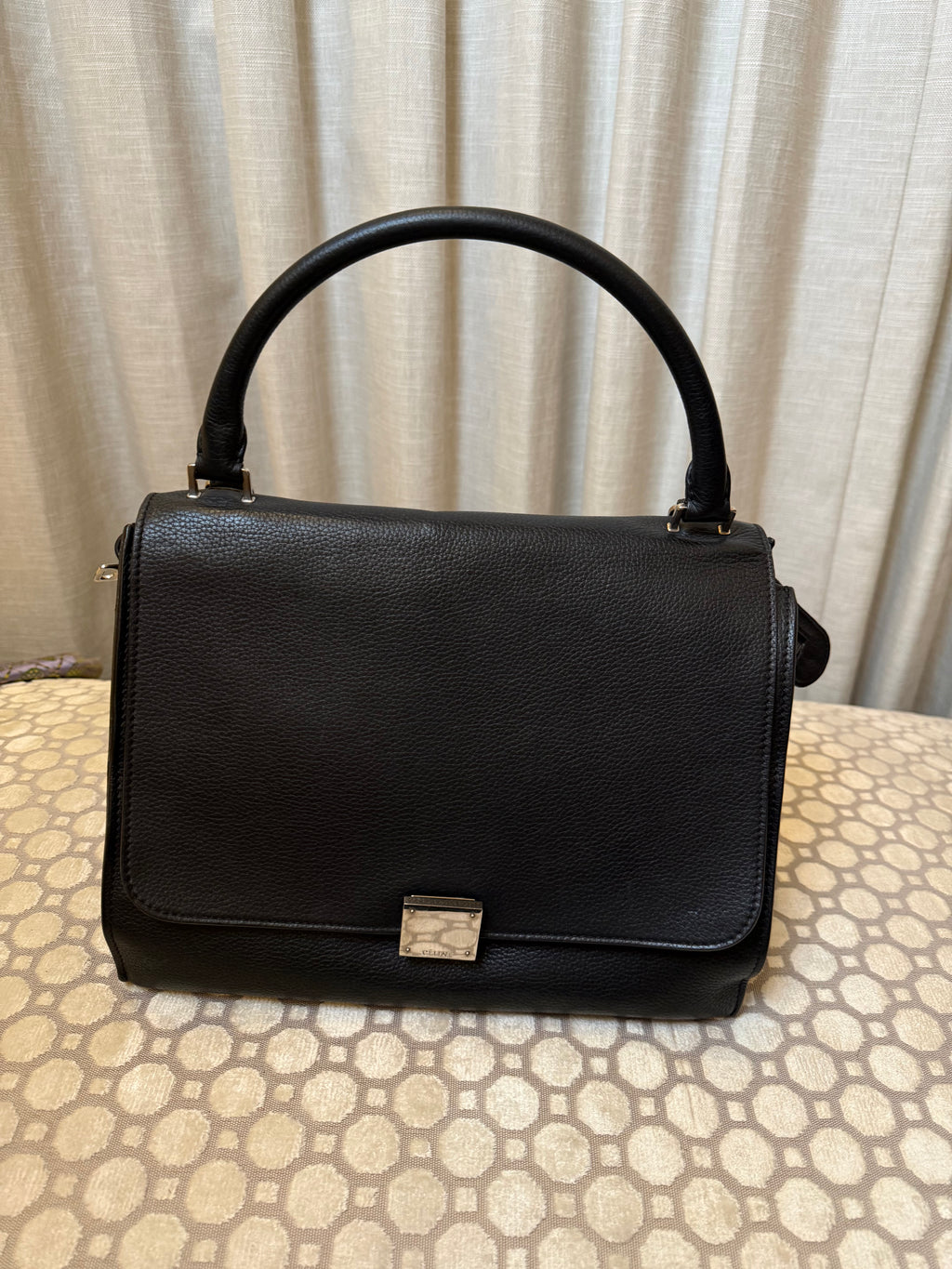 Celine Balck Clasp Winged Trapeze Bag