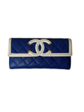 Chanel Cc Filigree Long Wallet Crafted From Quilted Blue Caviar Leather - Image 1