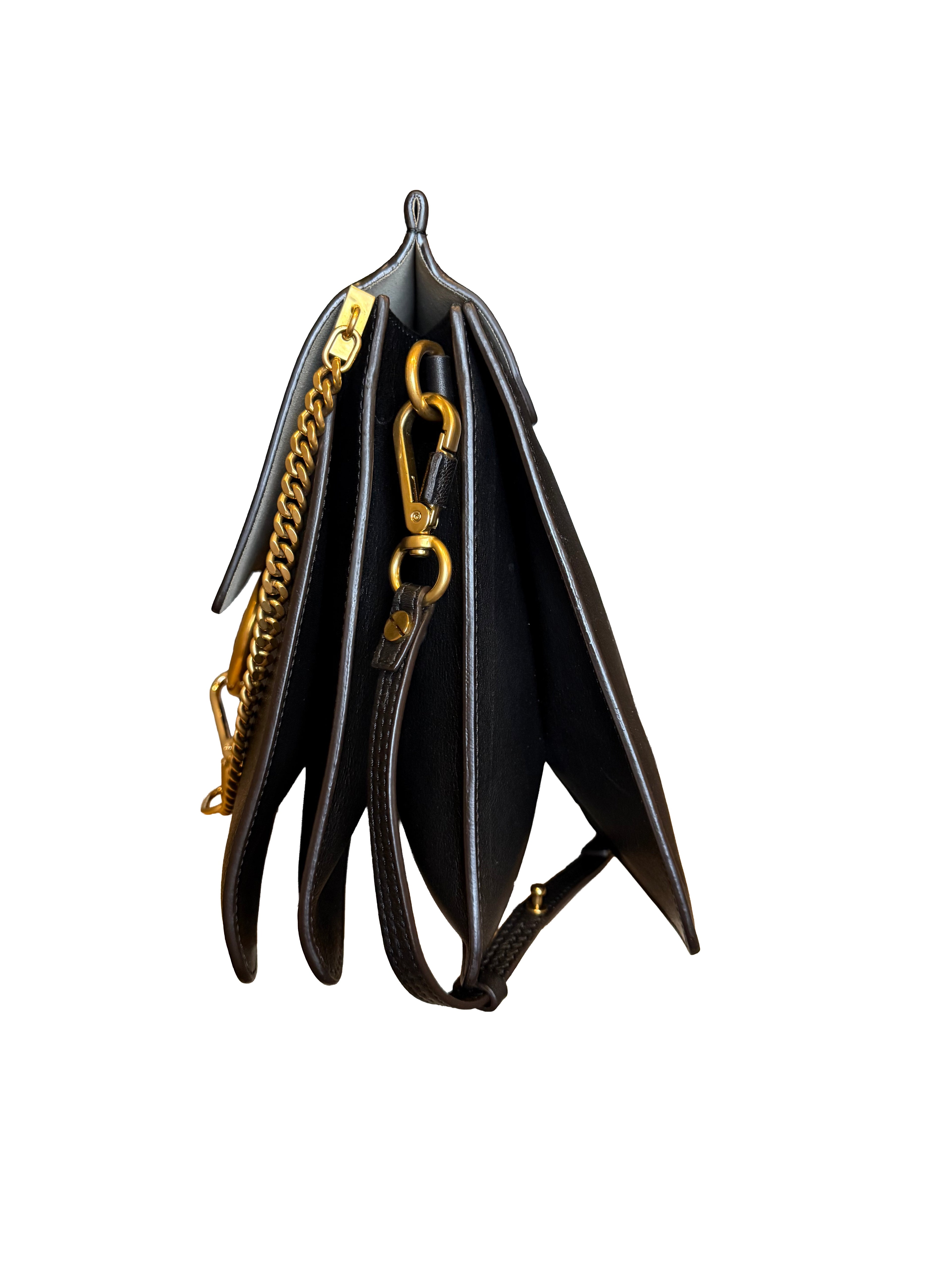 Chloe Leather + Suede Black Shoulder Bag