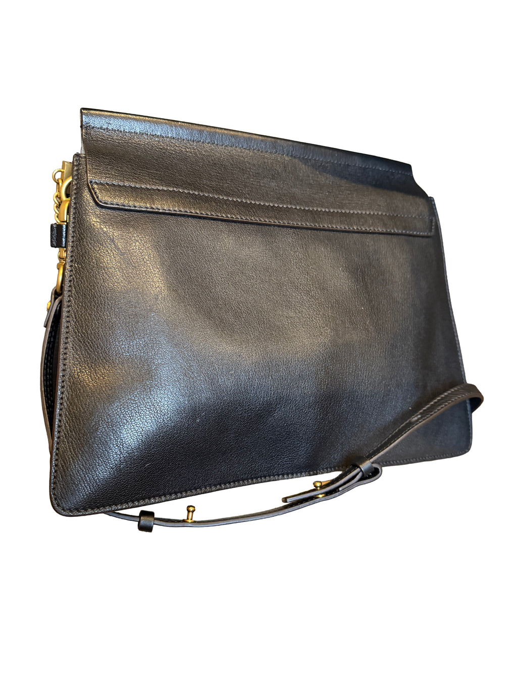 Chloe Leather + Suede Black Shoulder Bag