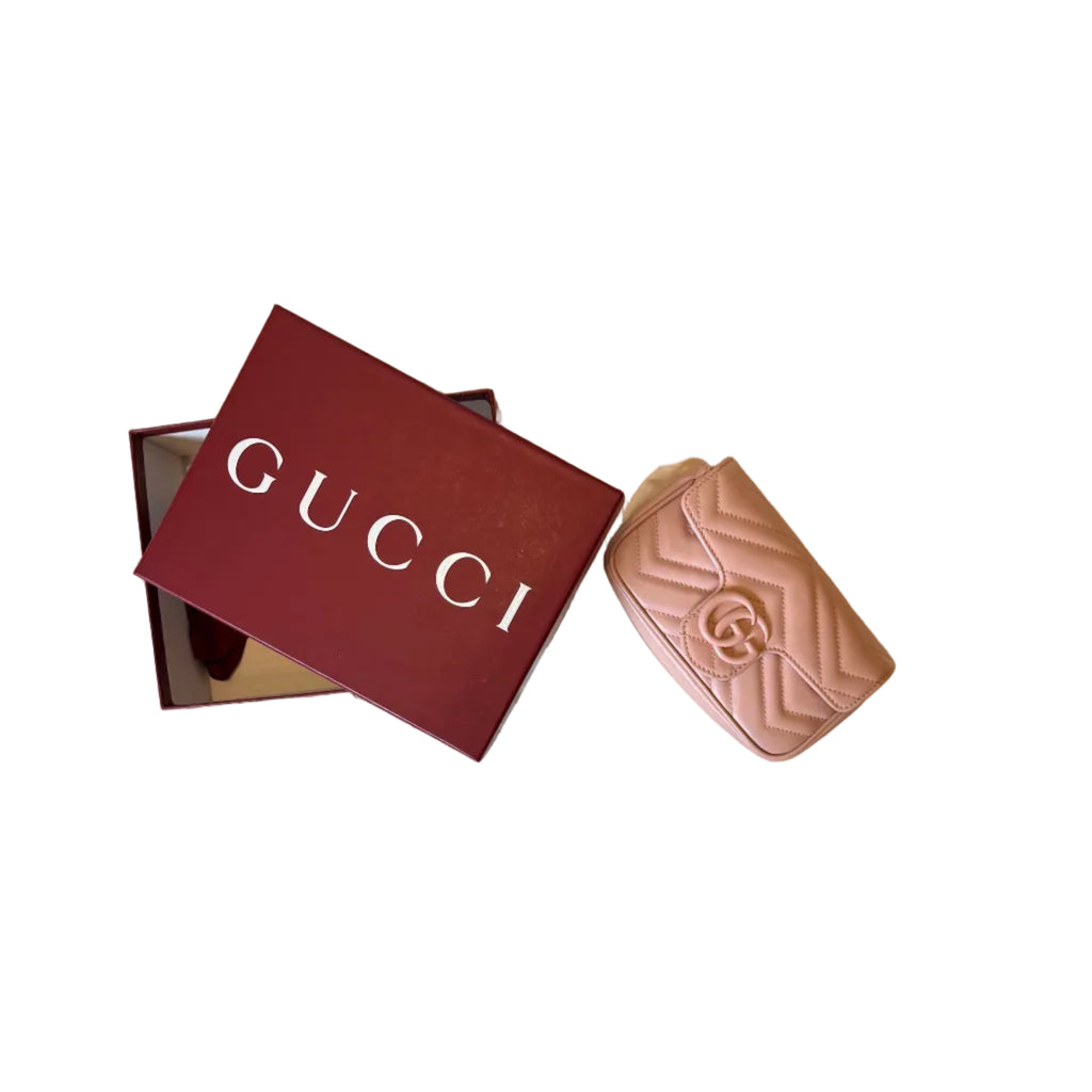 Gucci Gg Marmont Matelasse Shoulder Bag In Light Pink Monochrome Leather