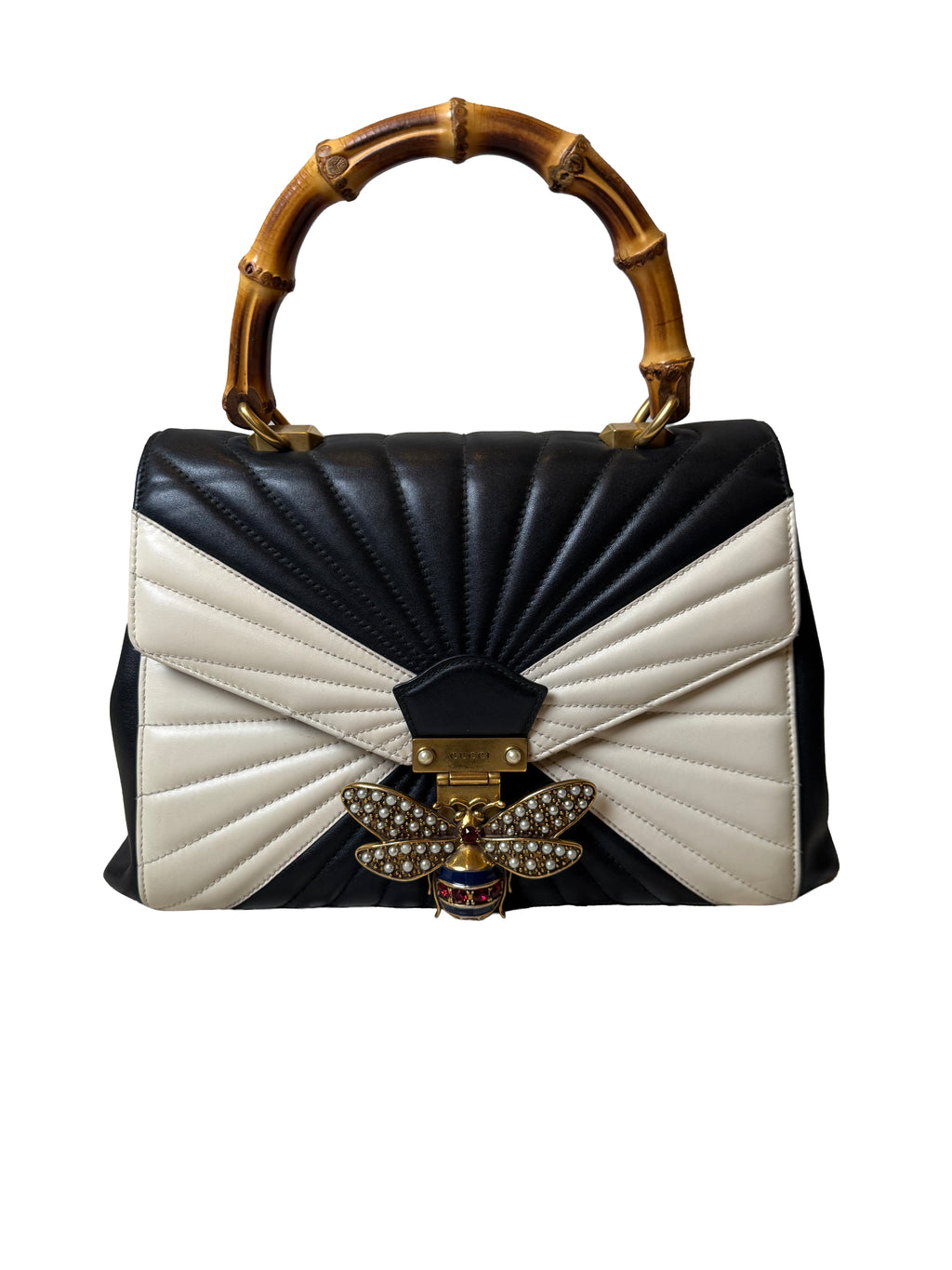 Gucci Calfskin Bamboo Trapuntata Queen Margaret Tote