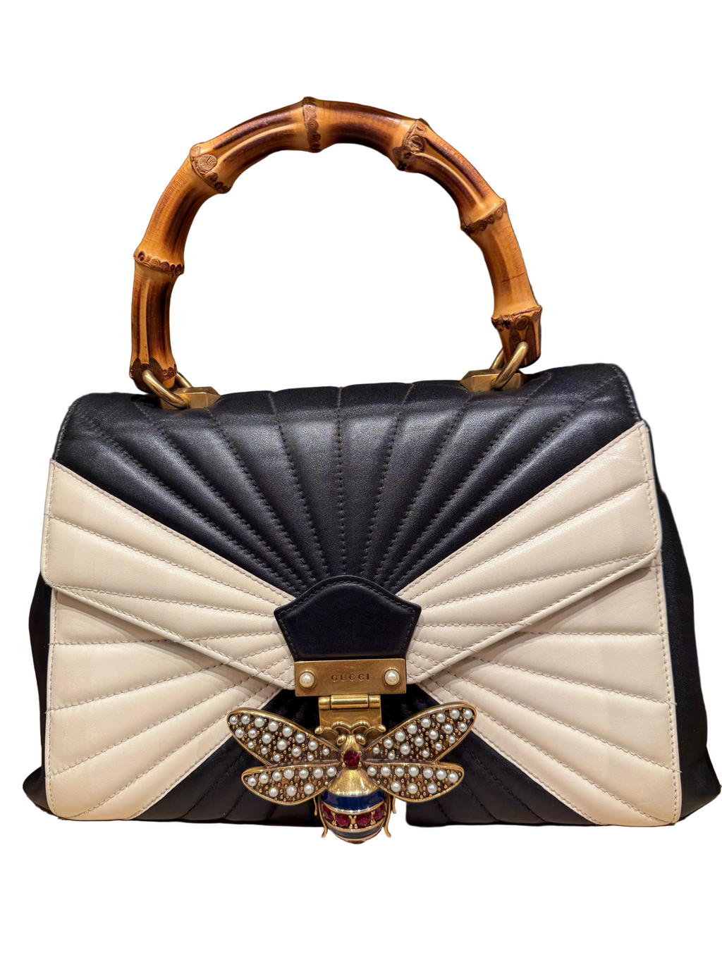 Gucci Calfskin Bamboo Trapuntata Queen Margaret Tote