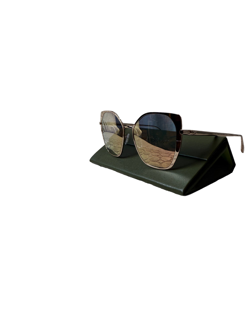 Longchamp Women S Metal Sunglasses Model Lo175S Featuring A Cat Eye Shape And Mirrored Lenses