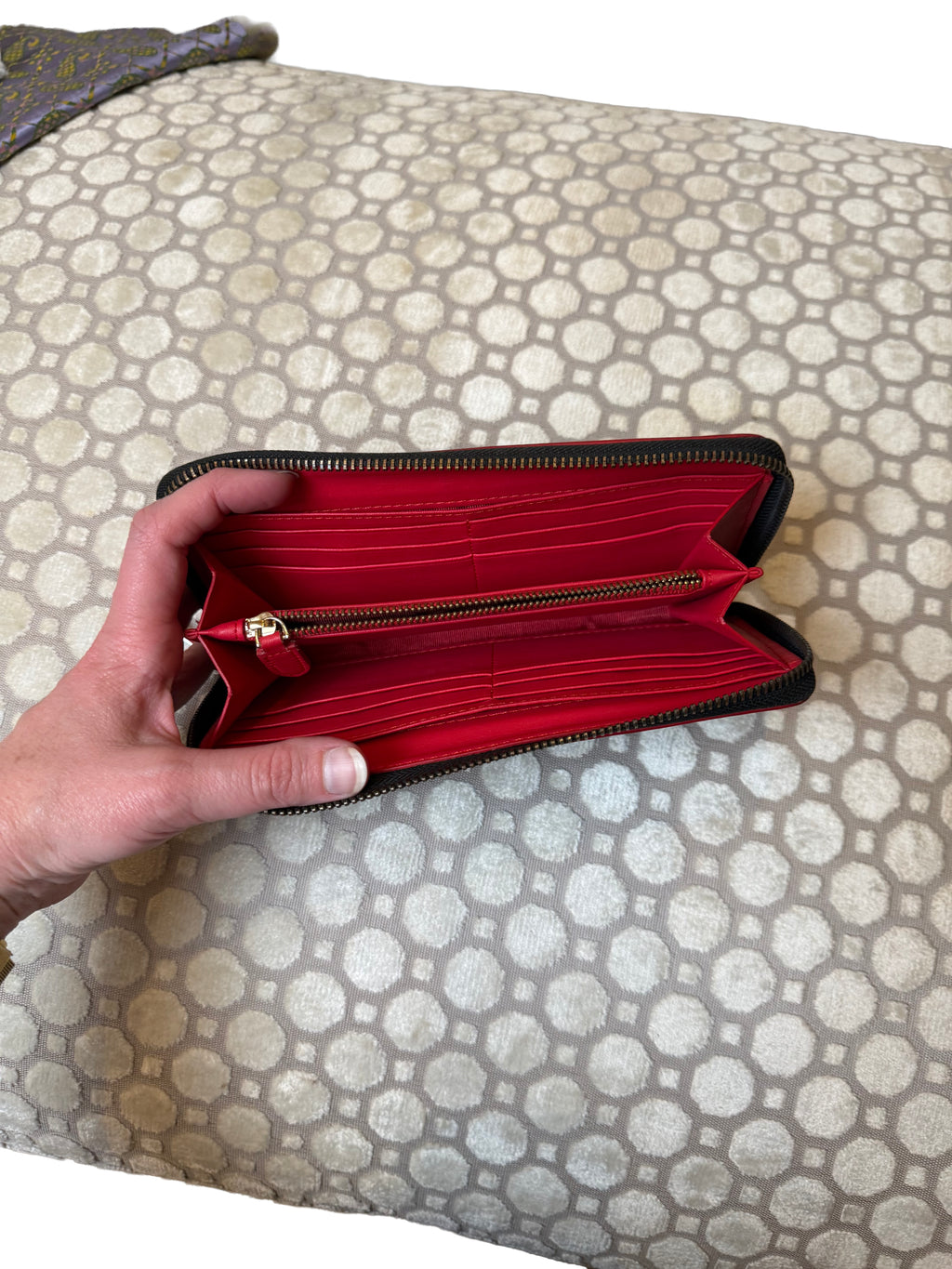 Louboutin Panettone Studded Zip Around Long Wallet.