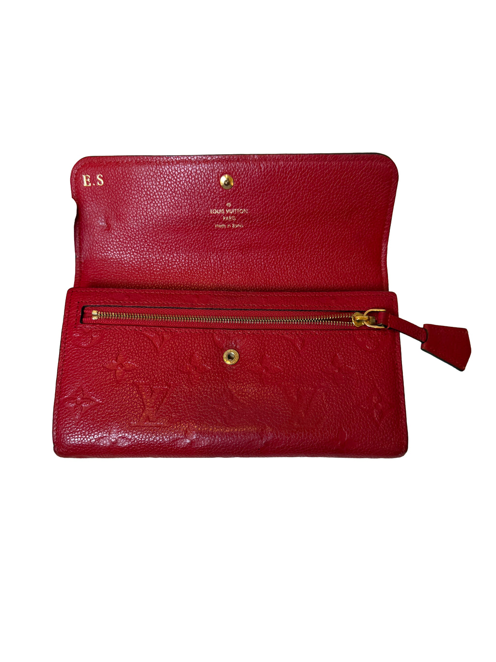 Louis Vuitton Portefeuille Pont Neuf Wallet In Cerise Monogram Empreinte Leather