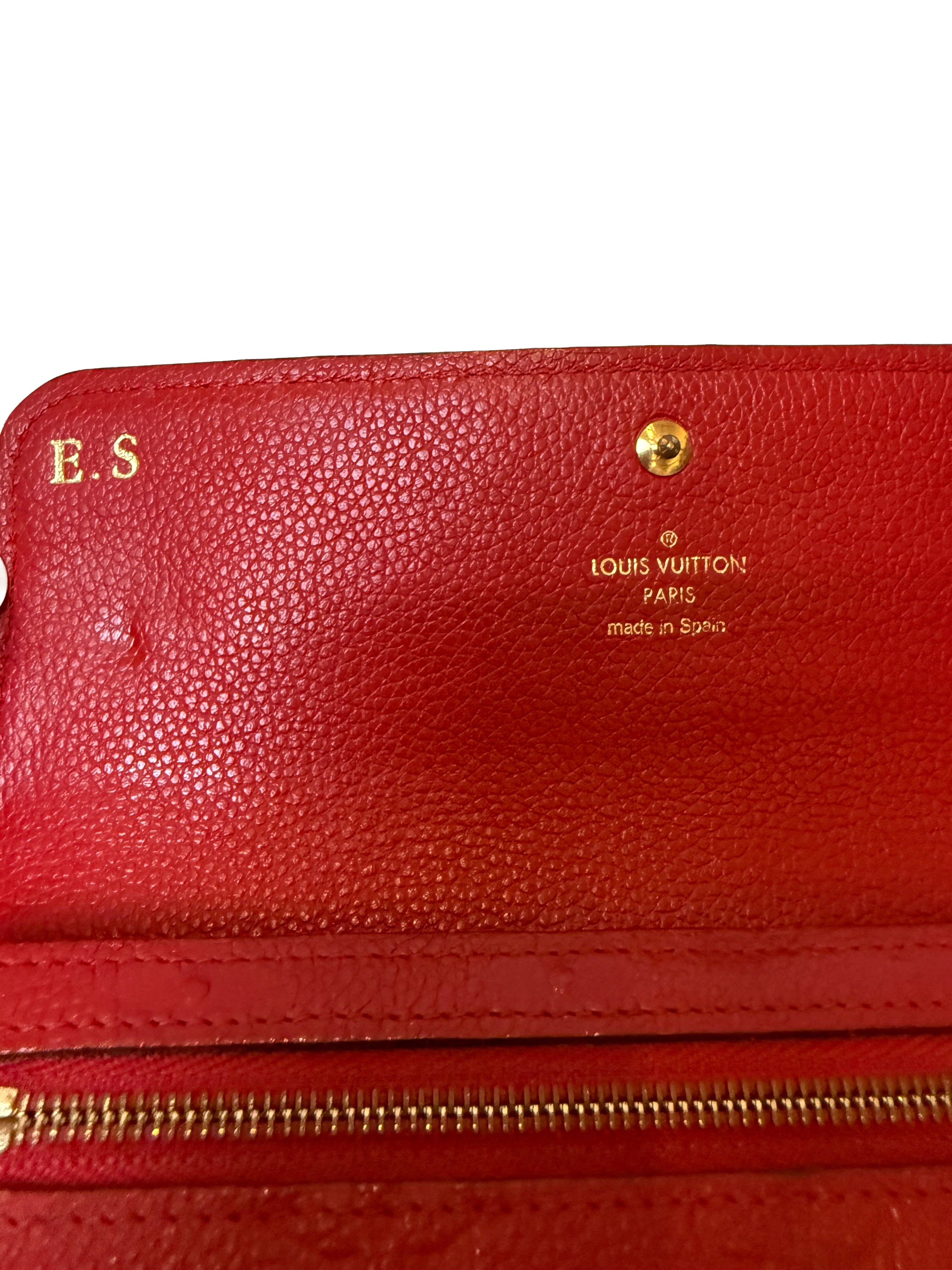 Louis Vuitton Portefeuille Pont Neuf Wallet In Cerise Monogram Empreinte Leather