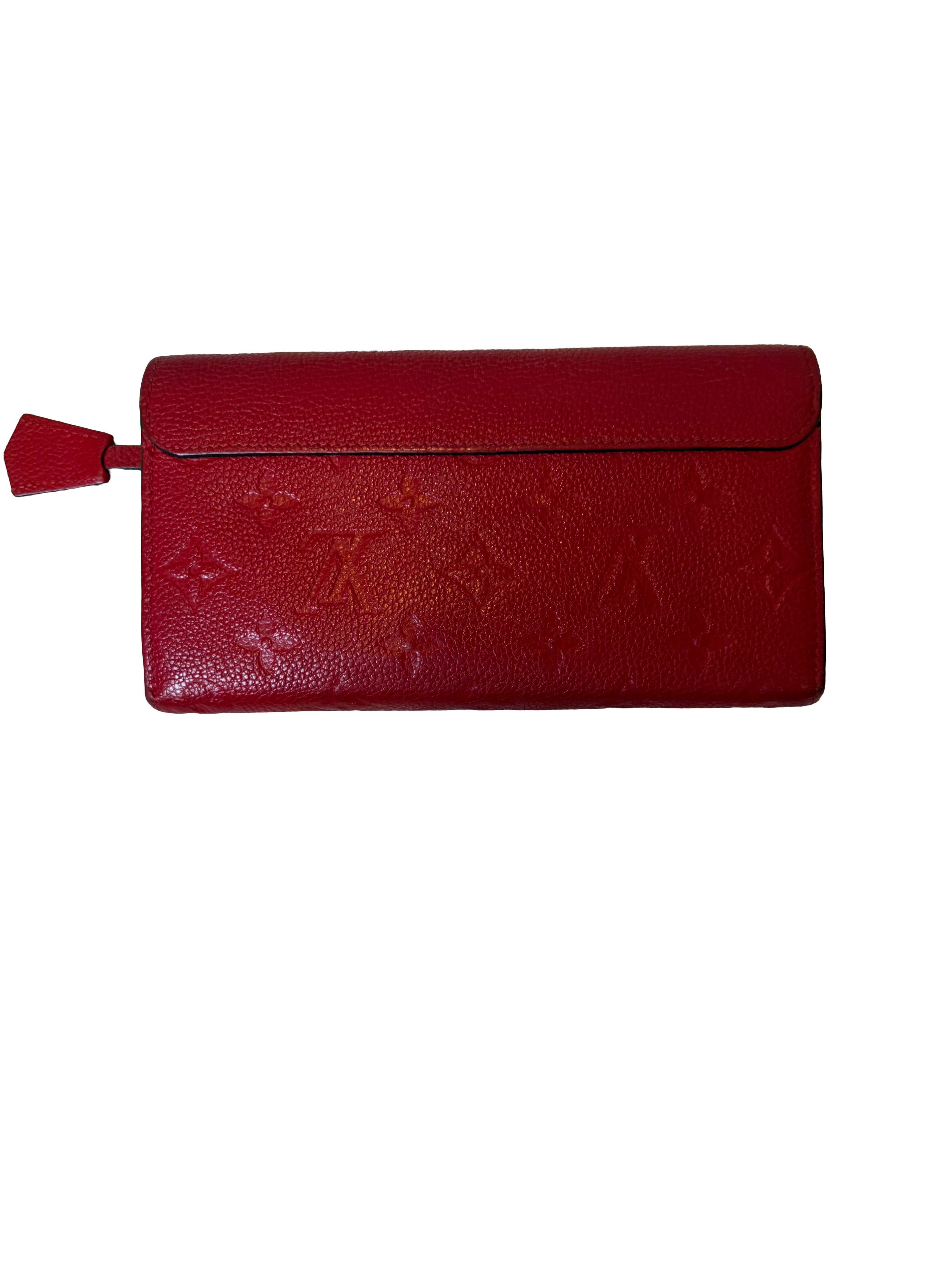 Louis Vuitton Portefeuille Pont Neuf Wallet In Cerise Monogram Empreinte Leather