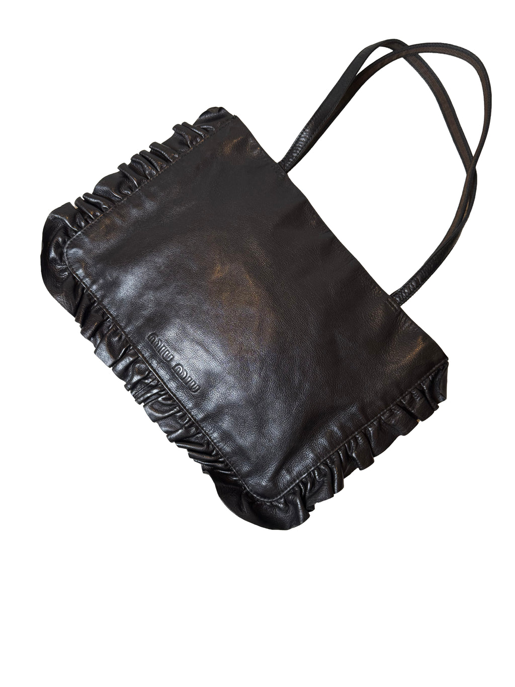 Miu Miu Patent Leather Crocodile Embossed Shoulder Bag Black, 2015-2020 - Image 2