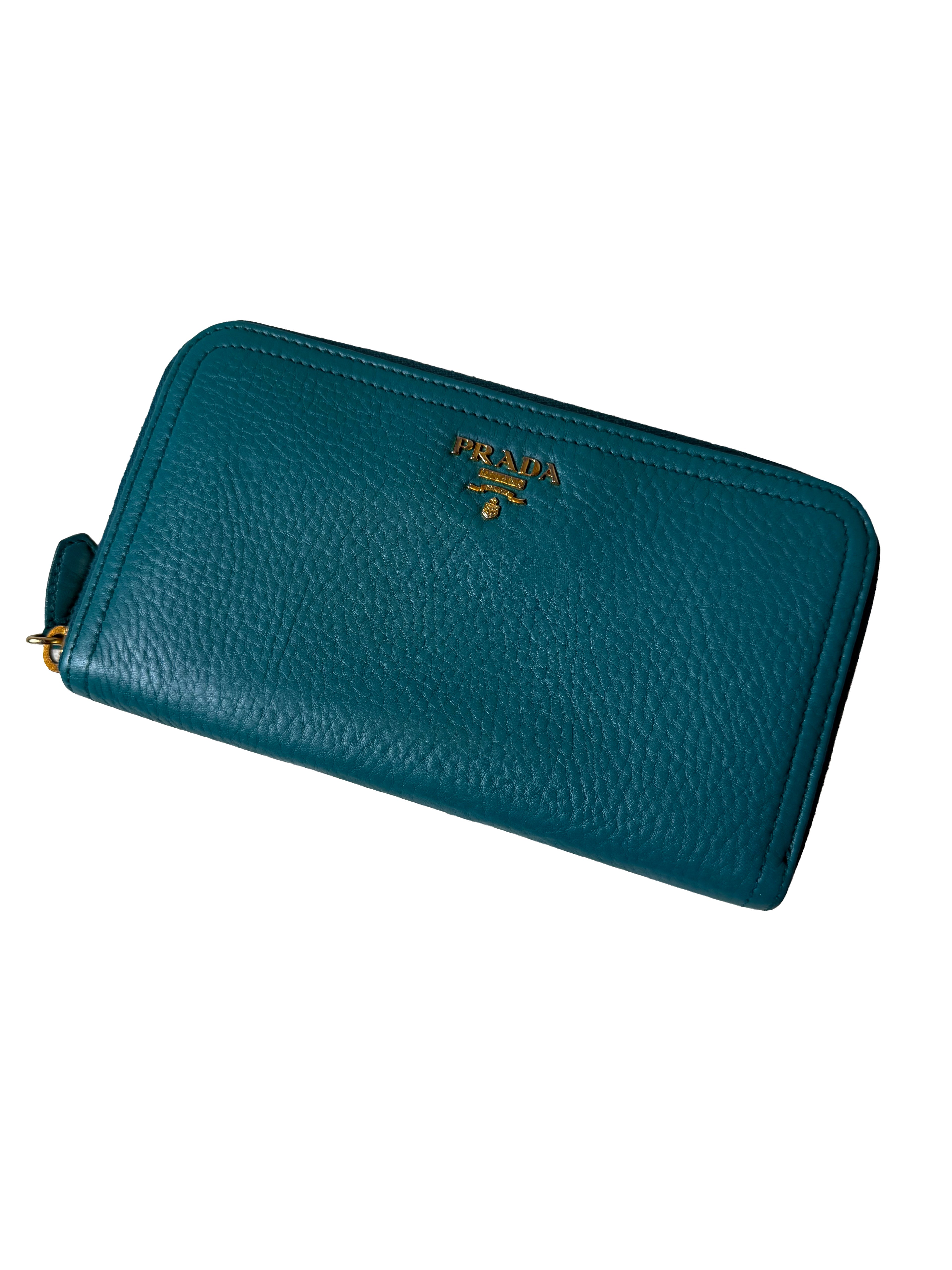 Prada Textured Leather Wallet Similar To The Vitello Daino Continental