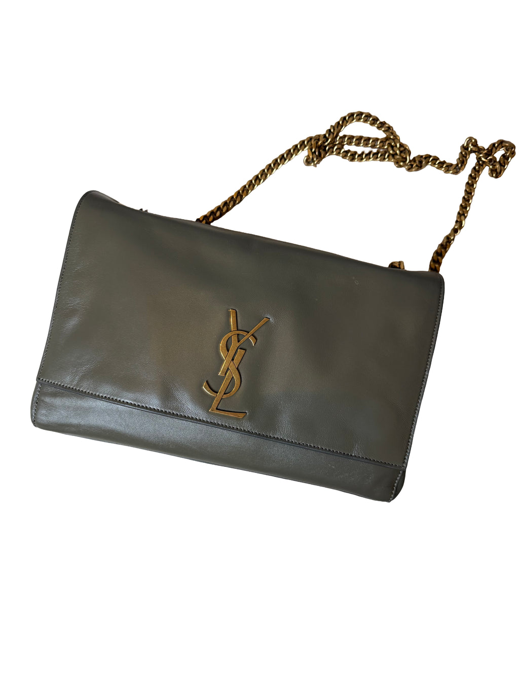 Saint Laurent Kate Medium Reversible Chain Bag In Olive - Image 1