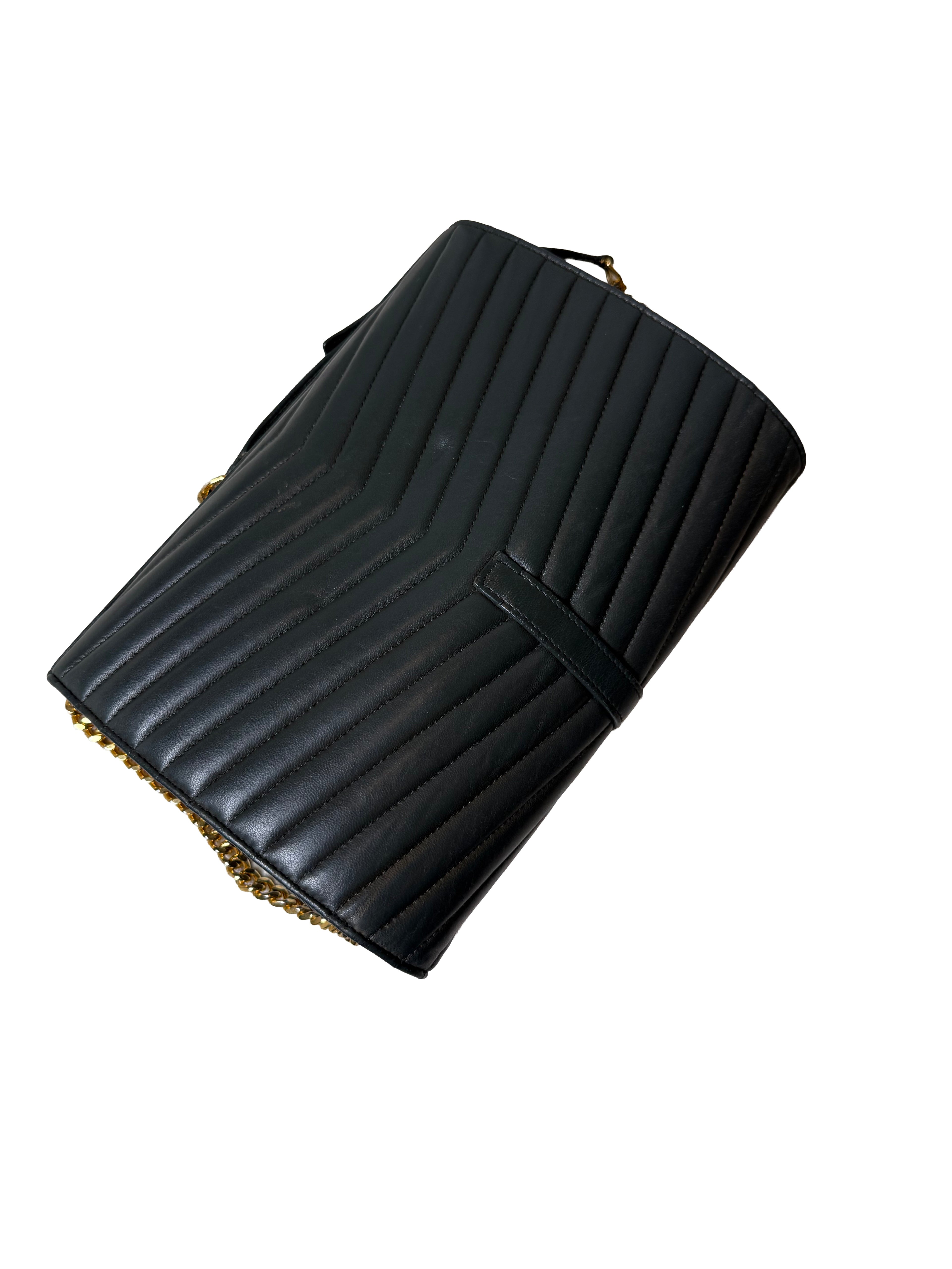 Saint Laurent Sulpice Matelasse Lambskin Monogram Chain Wallet In Deep Green