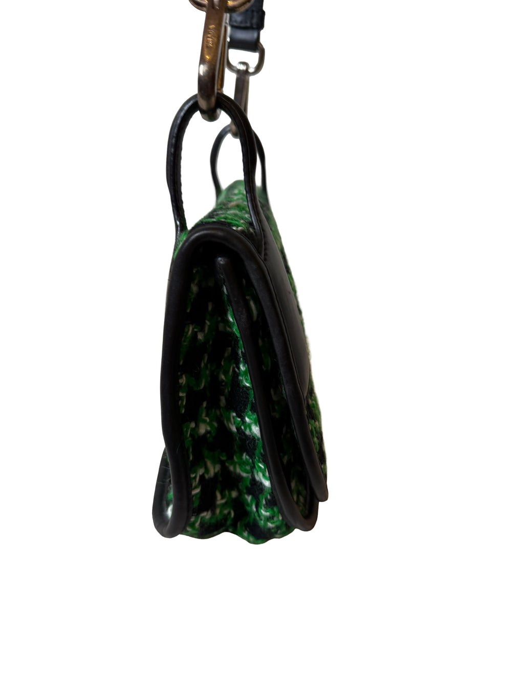 Prada Saffiano Leather Bag Green/blk Vintage - Image 8