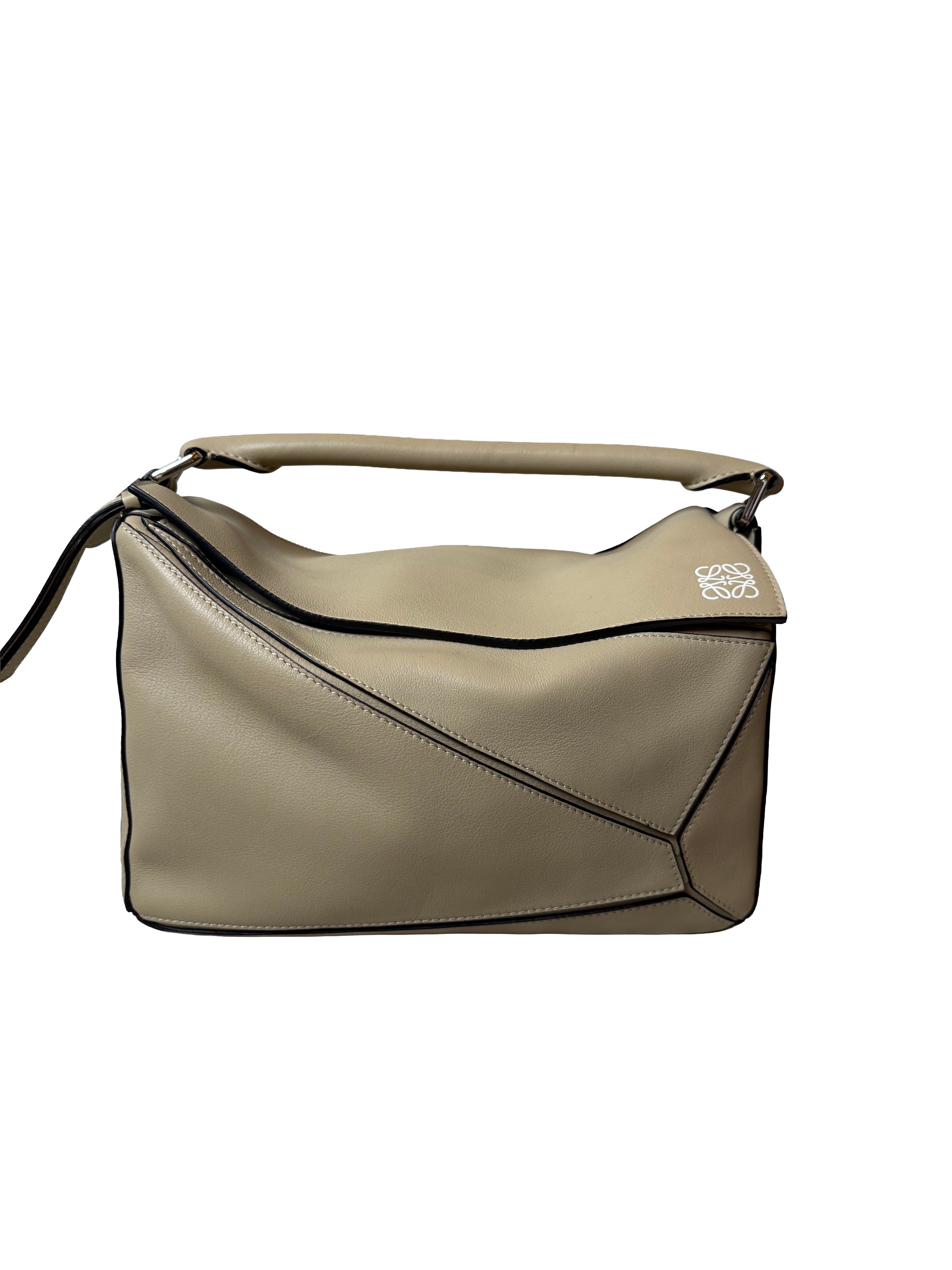 Beige Leather Loewe Puzzle Bag - Image 1